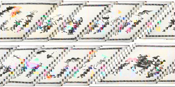 (10) Antique Chinese Pith Paintings.