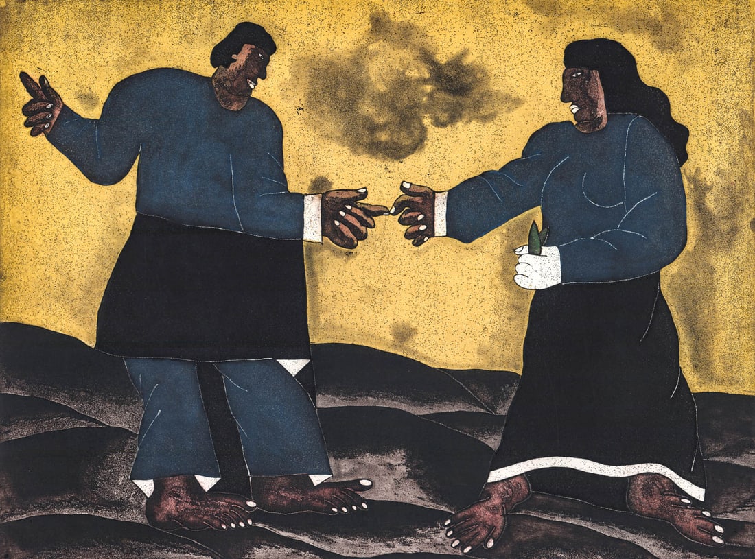 JAVIER ARÉVALO Etching SIGNED 1987 P/A: JAVIER ARÉVALO (1937-2020) etching pencil signed and dated MEX '87 lower right, titled Duran lower center and P/A lower left. Sheet measures 21 x 15.5 in. Measures 21 x 15.5 inches for shipping purpo