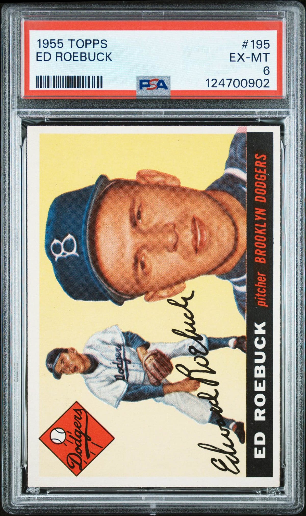 1955 Topps - High # Ed Roebuck #195 Rookie Card (1 of 2)