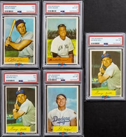 (5) 1954 Bowman PSA Graded Baseball Cards