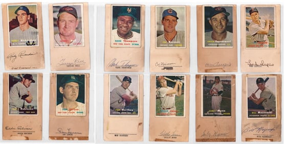 (12) BB Player 1957 Topps Cards GPC SIGNED