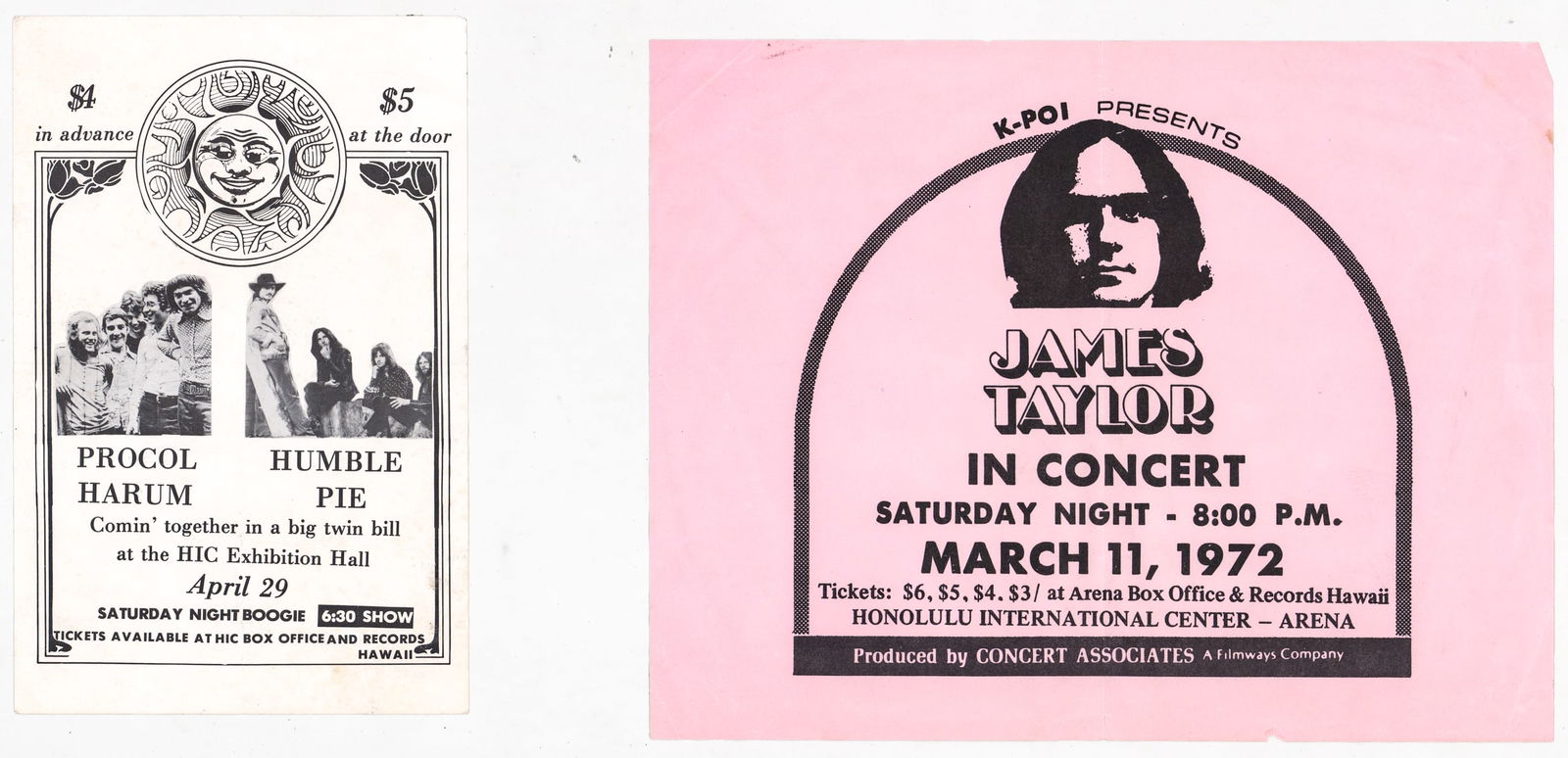 James Taylor, Procol Harum/Humble Pie Handbills (1 of 5)