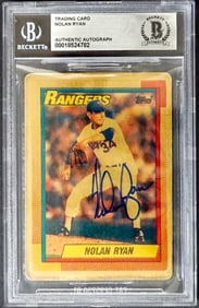 Nolan Ryan SIGNED 1990 Topps #1 BAS COA