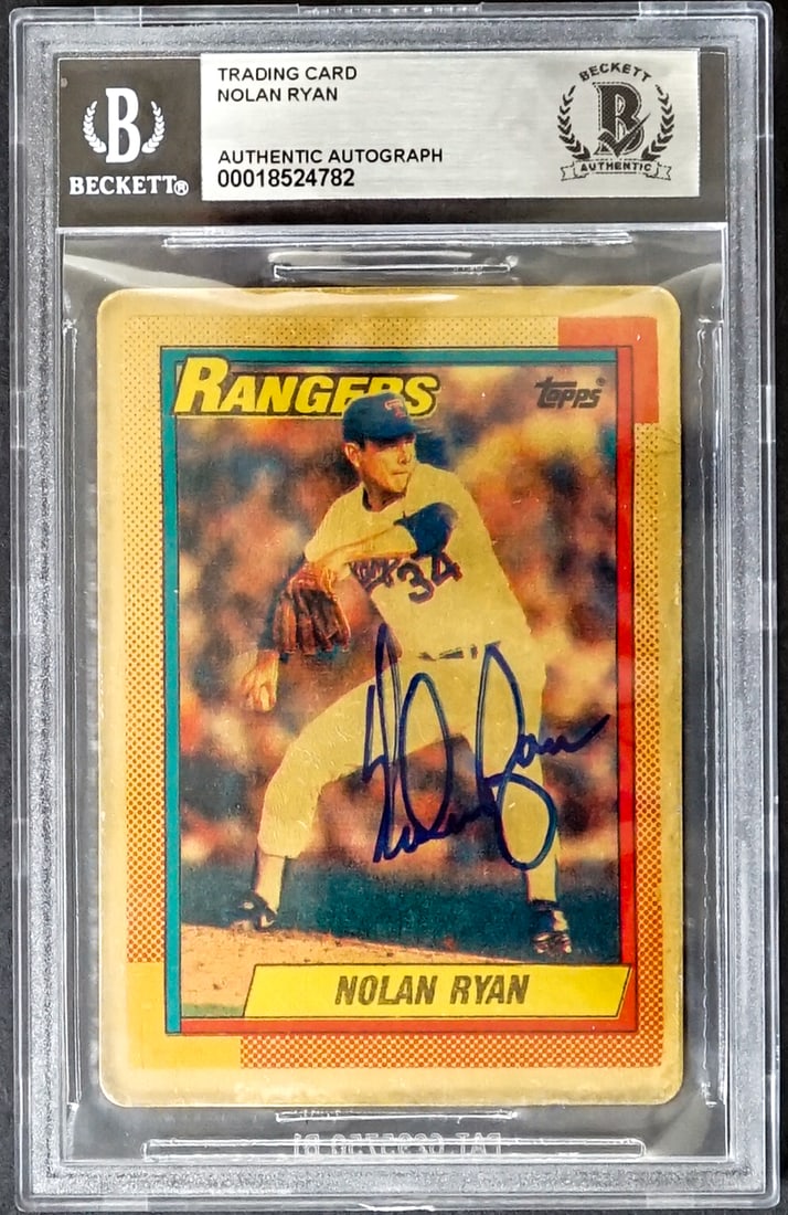 Nolan Ryan SIGNED Trading Card BAS COA (1 of 2)