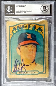 Nolan Ryan SIGNED Trading Card BAS COA