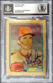 Nolan Ryan SIGNED 1981 Topps #240 BAS COA