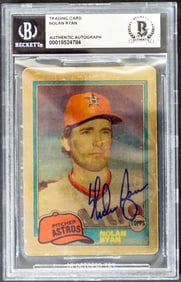 Nolan Ryan SIGNED Trading Card BAS COA