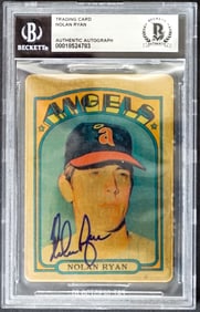 Nolan Ryan SIGNED 1972 Topps #595 BAS COA