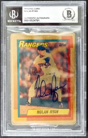 Nolan Ryan SIGNED Trading Card BAS COA
