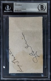 Irving Berlin SIGNED Cut BAS COA