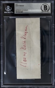 Nancy Reagan SIGNED Cut BAS COA