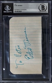 Ethel Merman SIGNED Cut BAS COA