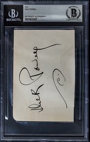 Dick Powell SIGNED Cut BAS COA