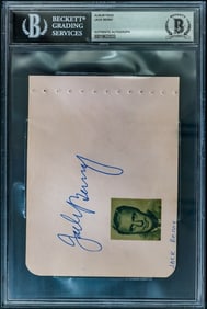 Jack Benny SIGNED Cut BAS COA