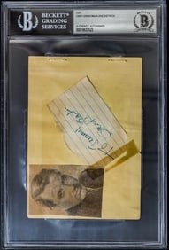 Cary Grant / Marlene Dietrich SIGNED Cut BAS COA