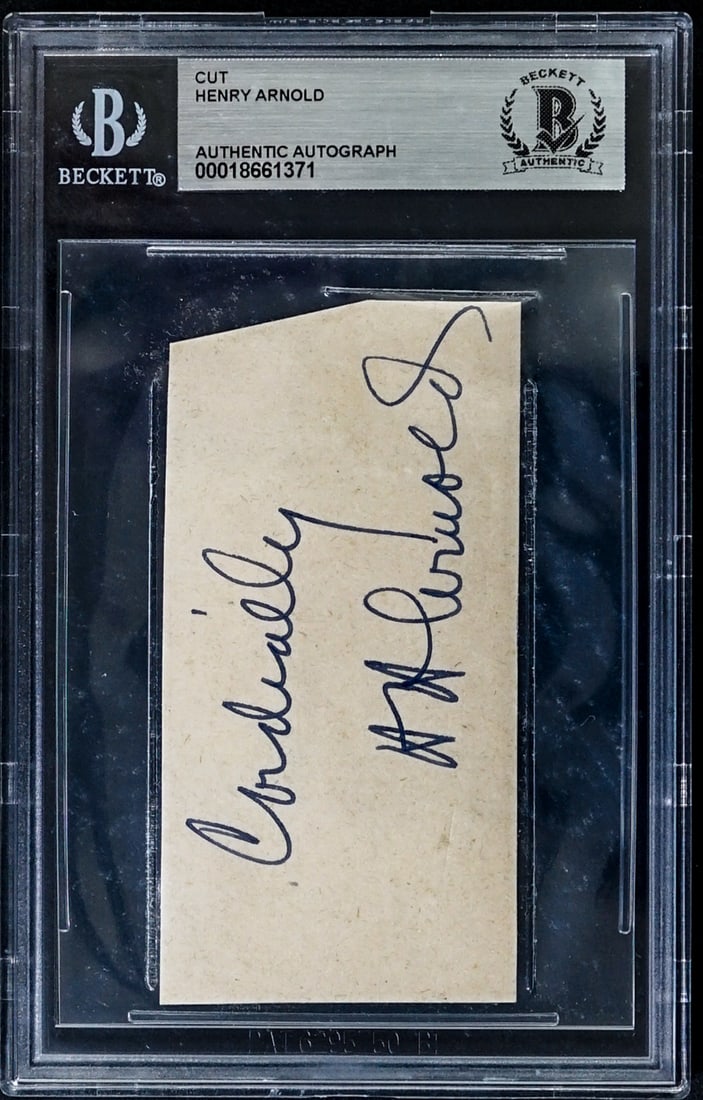 WWII General Henry Arnold Cut Signature BAS COA (1 of 2)