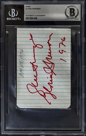 Gloria Swanson SIGNED Note Sheet BAS COA
