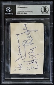 Edgar Bergen Cut Signature BAS COA
