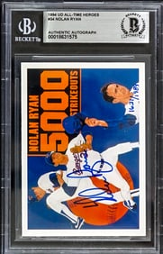 Nolan Ryan SIGNED 1994 All Time Heroes BAS COA