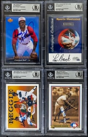 (4) Player SIGNED Trading Cards BAS COA