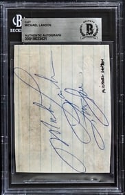Michael Landon SIGNED Cut BAS COA