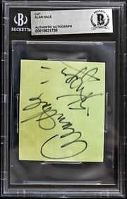 Alan Hale SIGNED Cut BAS COA