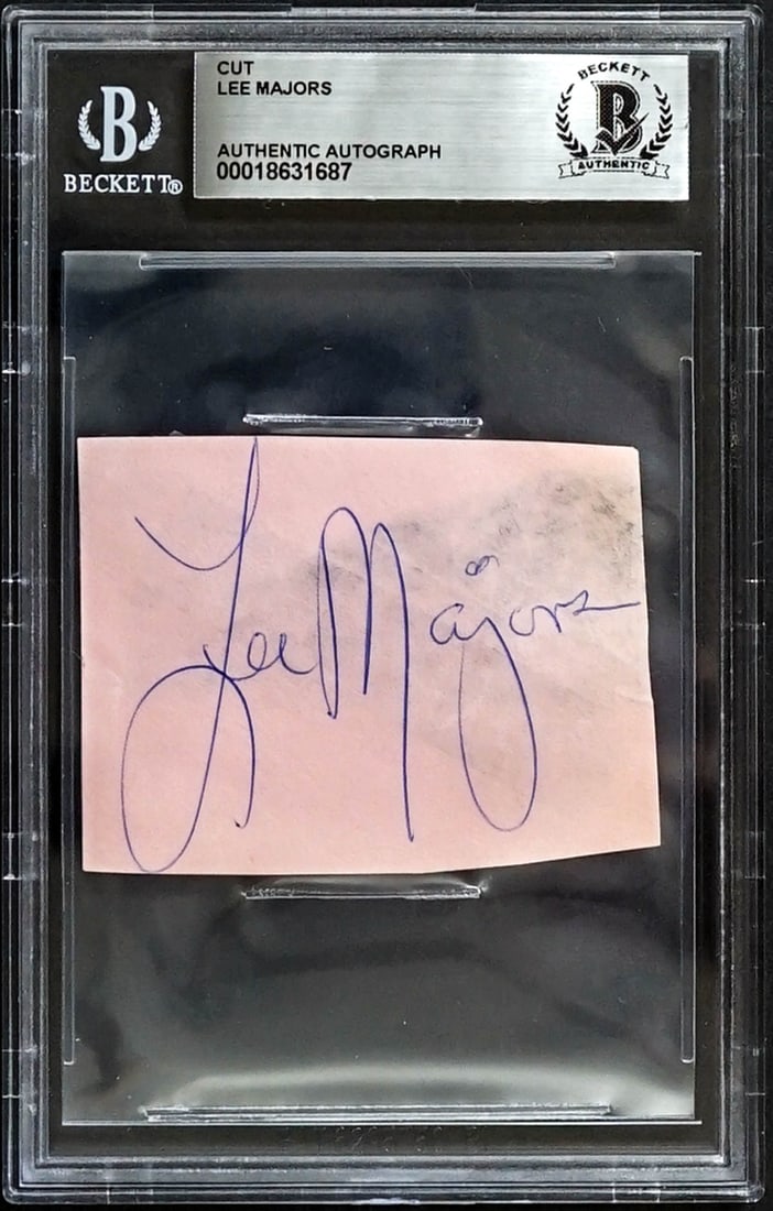 Lee Majors SIGNED Cut BAS COA (1 of 2)