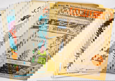 (28) 1950/60's St. Louis Cardinals Scorecards