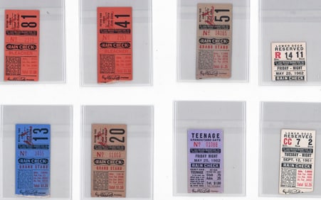 (8) 1960's St. Louis Cardinals Ticket Stubs