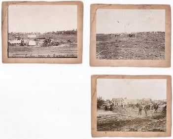 Antique (3) Photos of Pomeroy Cyclone / Tornado