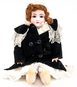 Antique 22 IN German Doll w/ Bisque Head