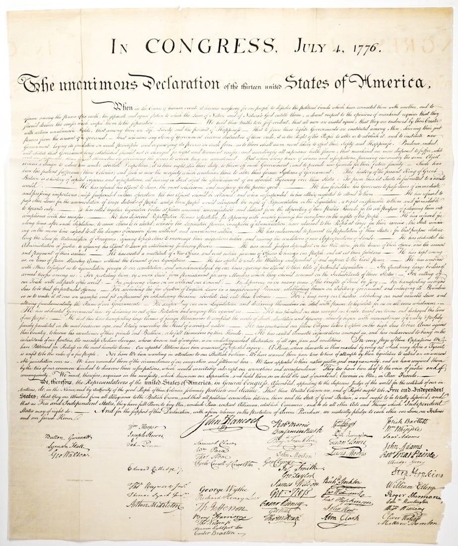 [Declaration of Independence]. Peter Force. (1 of 6)