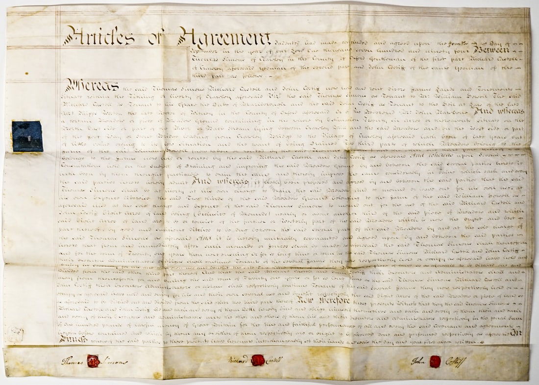 1794 Indenture with Wax Seals (1 of 5)