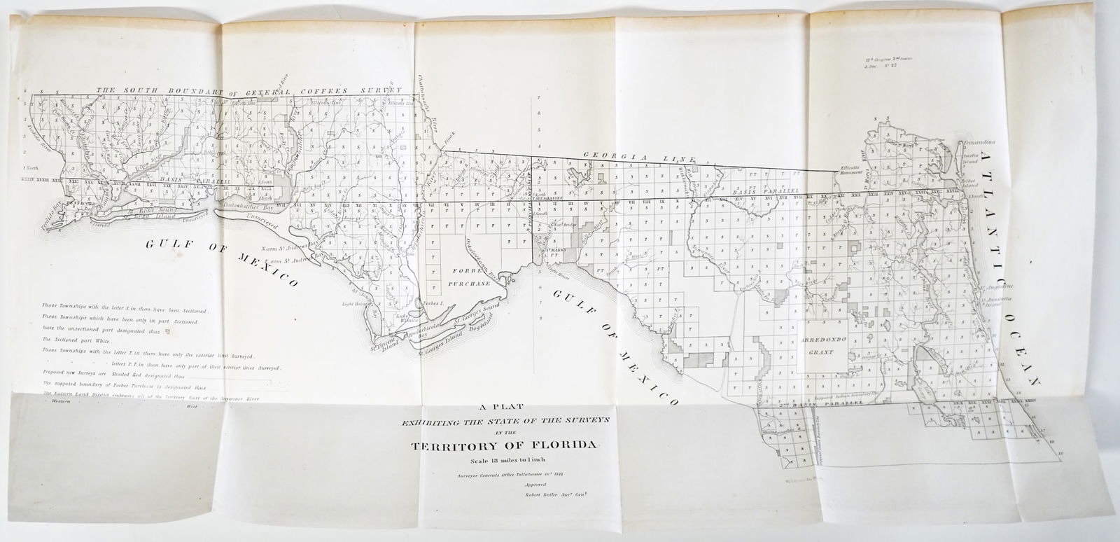 Plat Map Florida 1841 [W.J. Stone] (1 of 2)