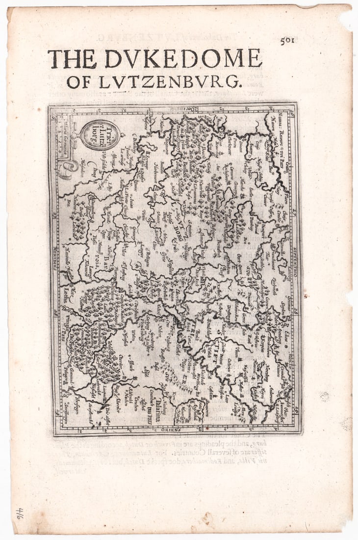 The Dukedom of Luxembourg Map c.1630's (1 of 2)