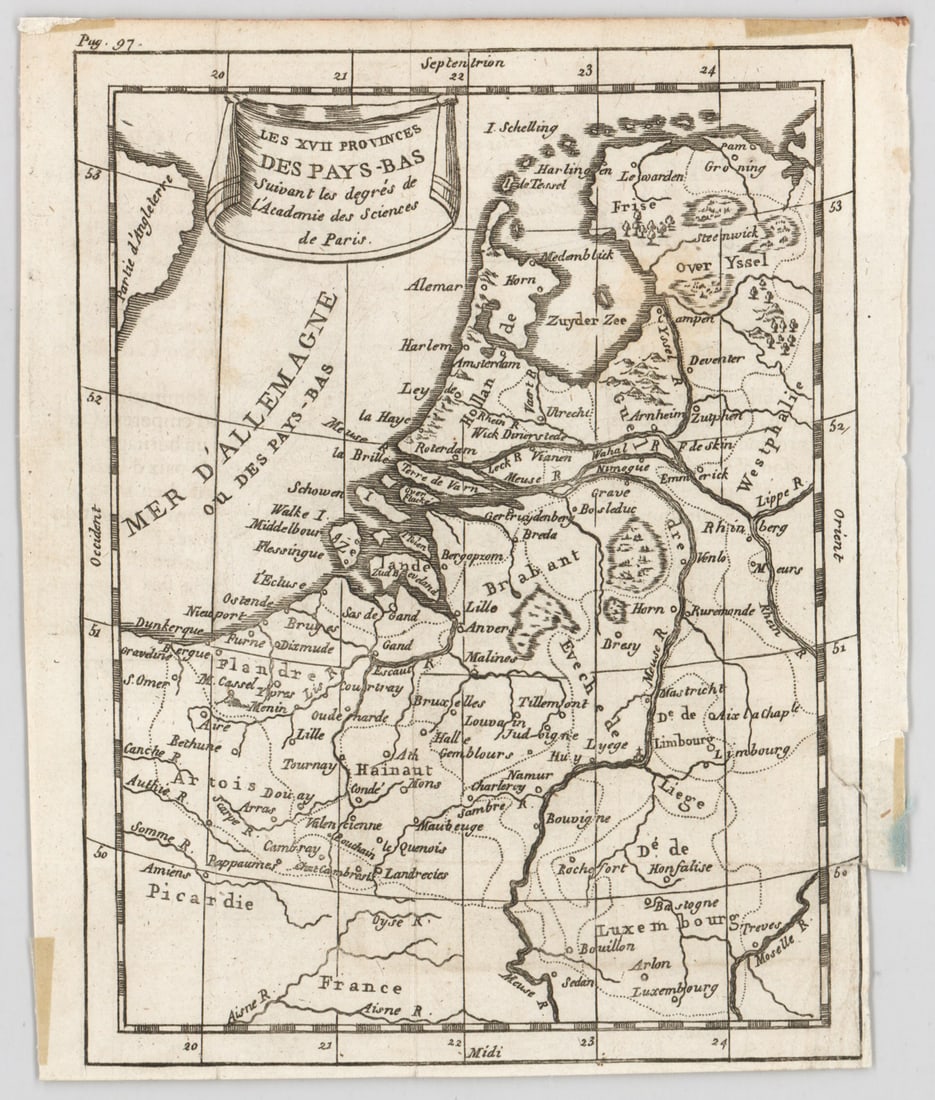 Map (Engraving) Paris, 1781 (1 of 2)