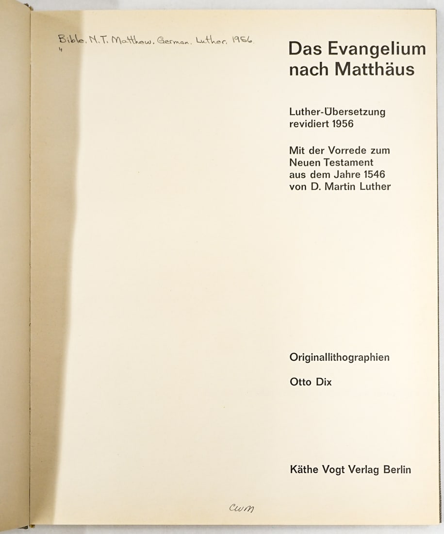 Otto Dix: Matthäus Evangelium. 33 Original Lithos - 3