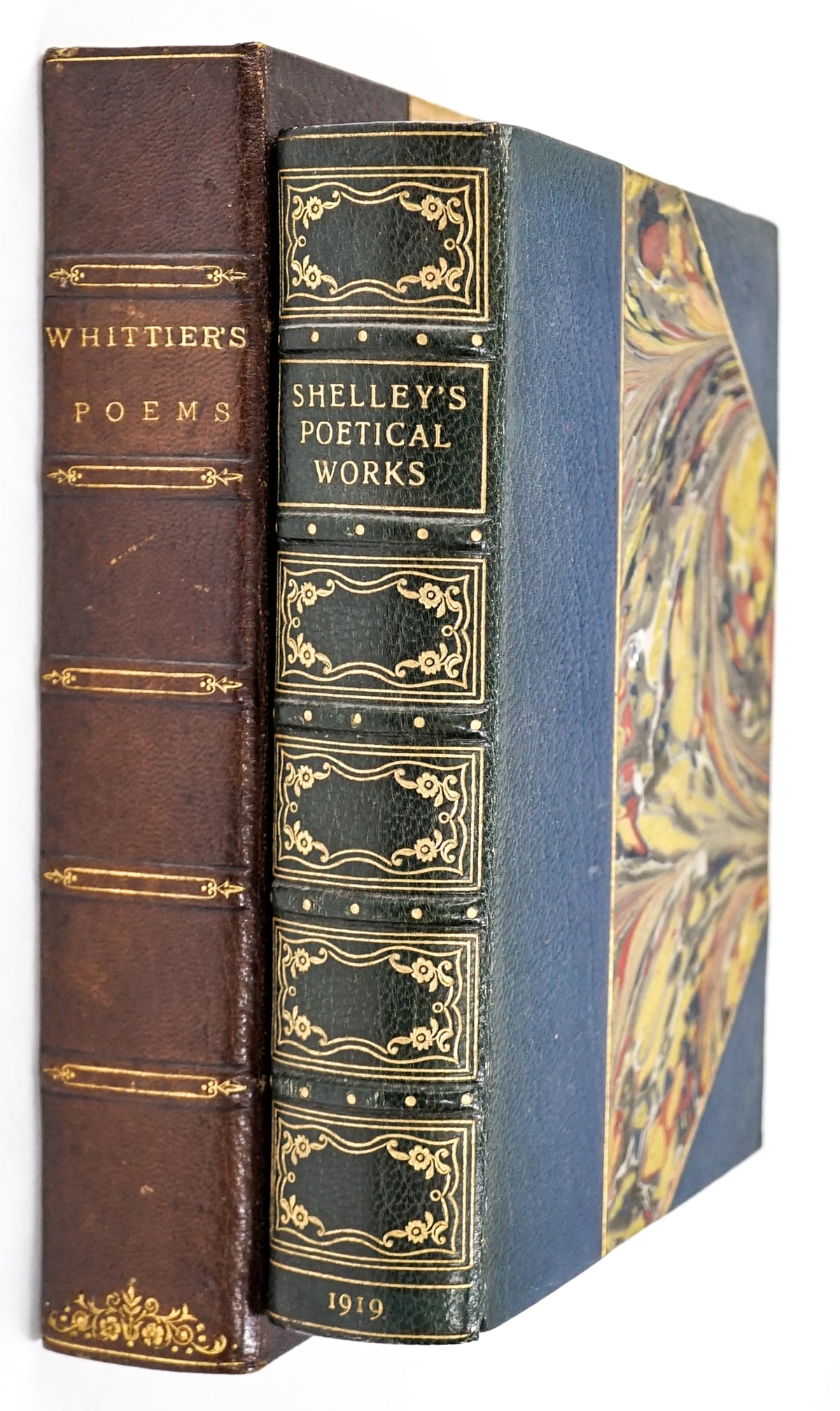 (2) Antique Leatherbound Poetry Hardcover Books (1 of 4)