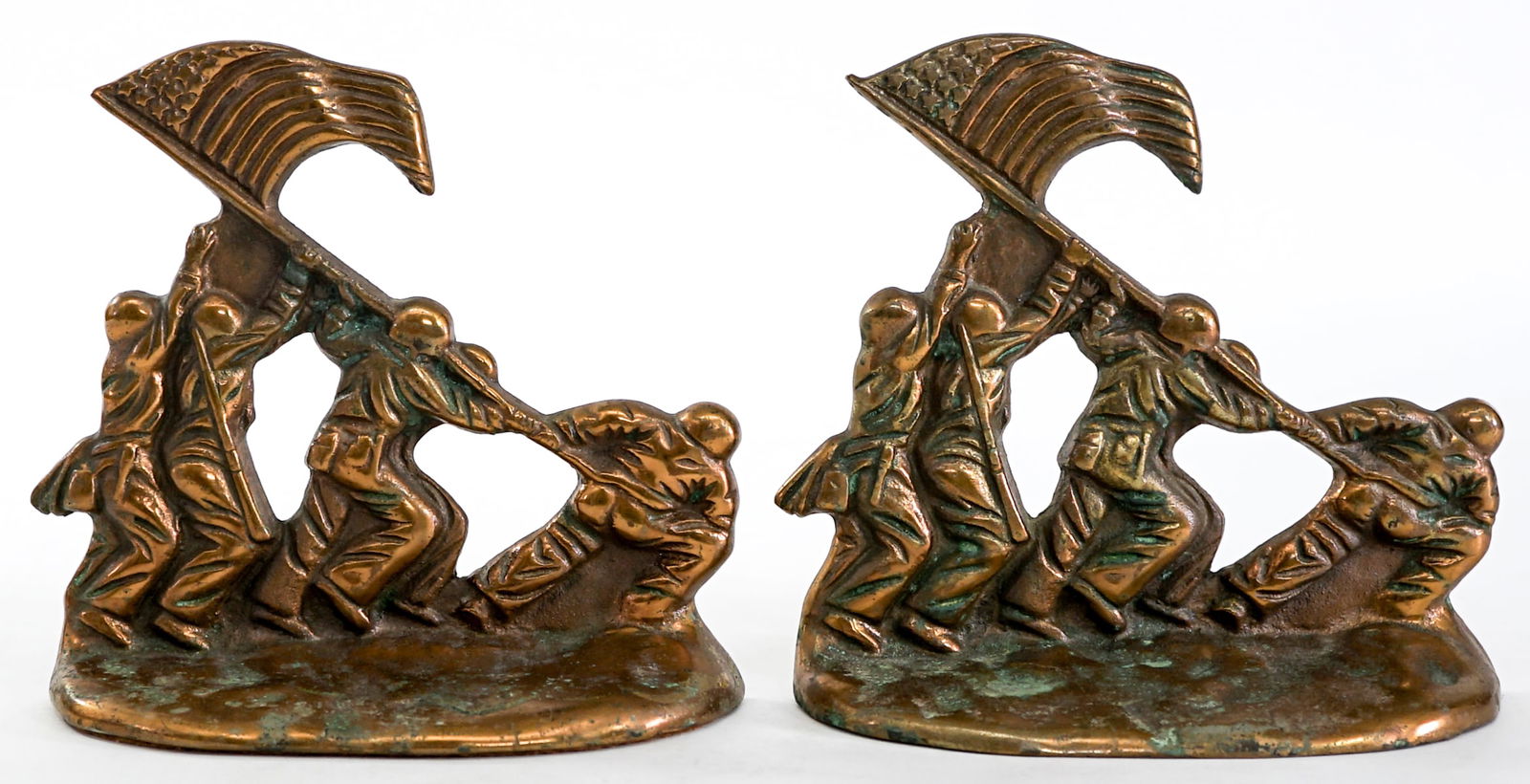 Iwo Jima Pair Iron Bookends WWII Marines (1 of 6)