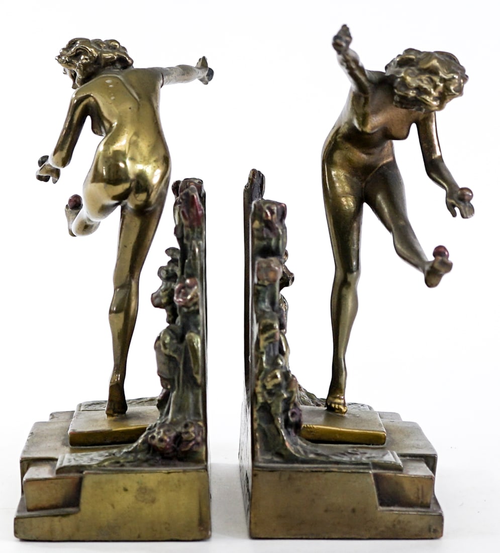 Pompeian Bronze Clad Art Deco Pair Bookends (1 of 9)