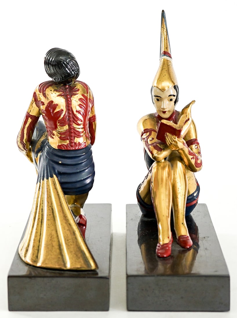 Art Deco Gerdago Pixie Pair Bookends - 2