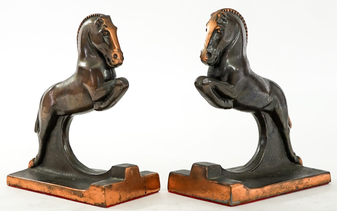 Art Deco Trojan Horse Jumping Pair Bookends (1 of 6)