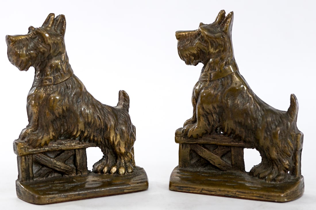 Scottie Dog Cast Iron Pair Bookends [Gold-tone] (1 of 6)