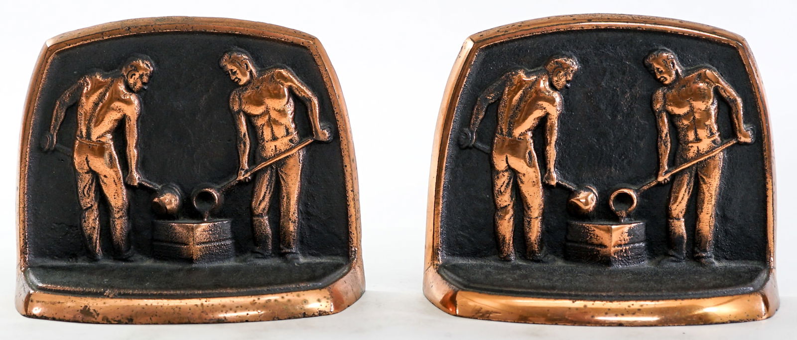 Cast Iron Foundry Worker Pair Bookends [Sparta] (1 of 5)