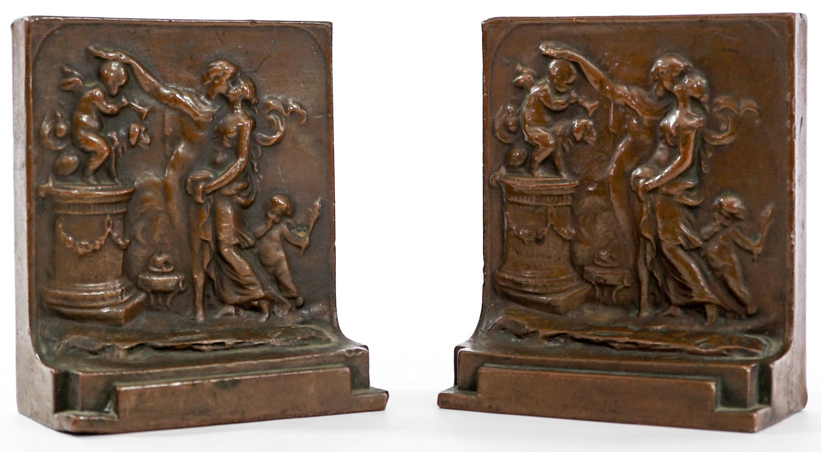 Pompeian Bronze Pair Bookends [The Altar of Love] (1 of 7)
