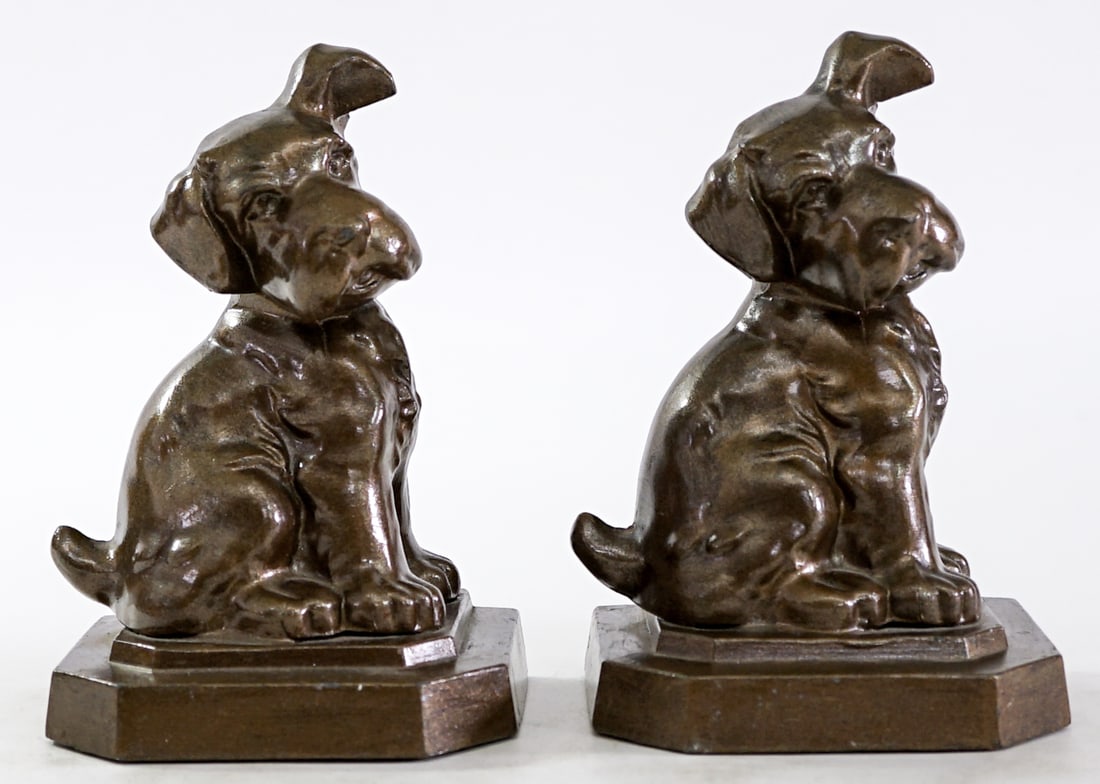 Bronzart Pair Bookends [Terrier Puppy] (1 of 7)