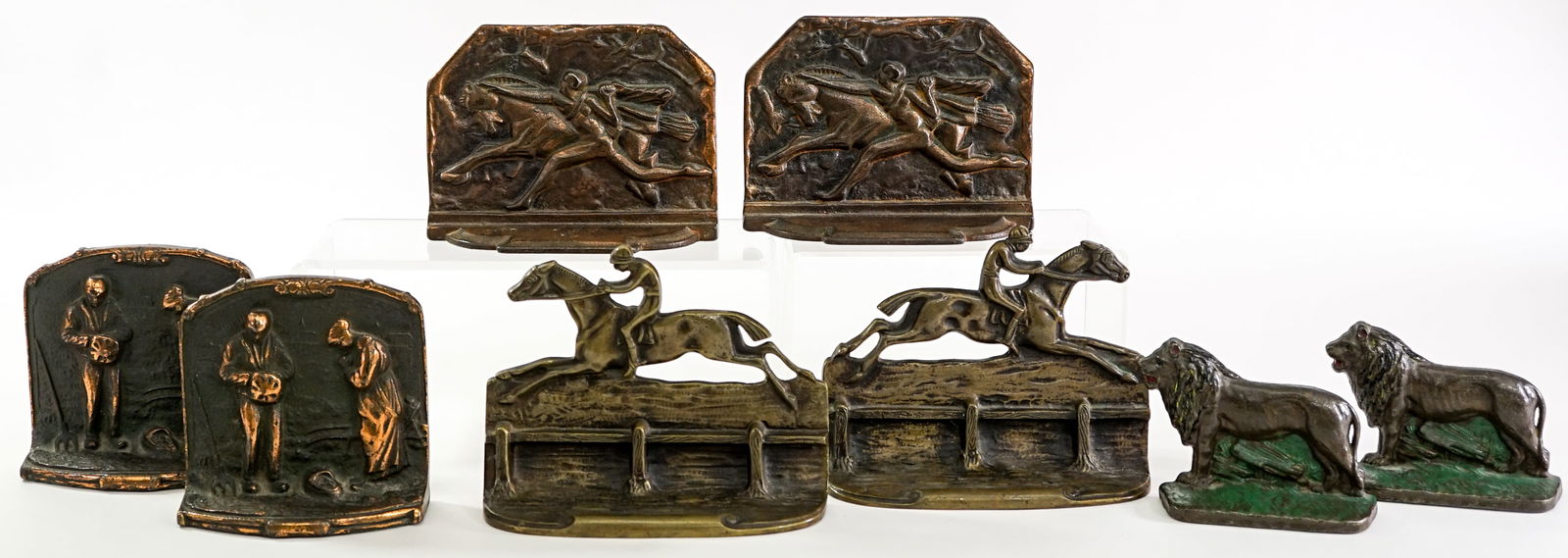 Vintage (4 Pair) Cast Metal Bookends (1 of 2)