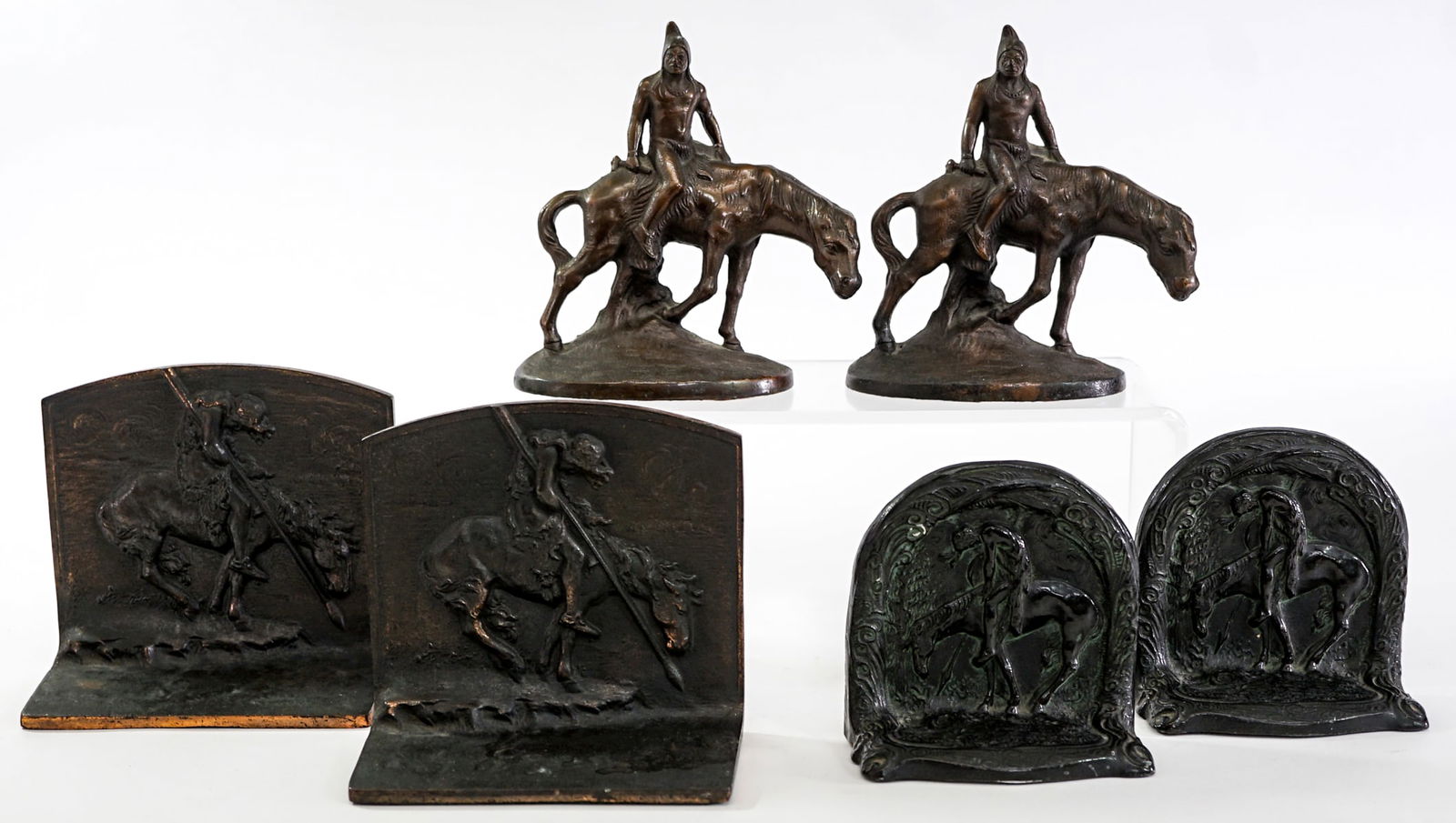 Vintage (3 Pair) Cast Iron Bookends [Horses] (1 of 2)