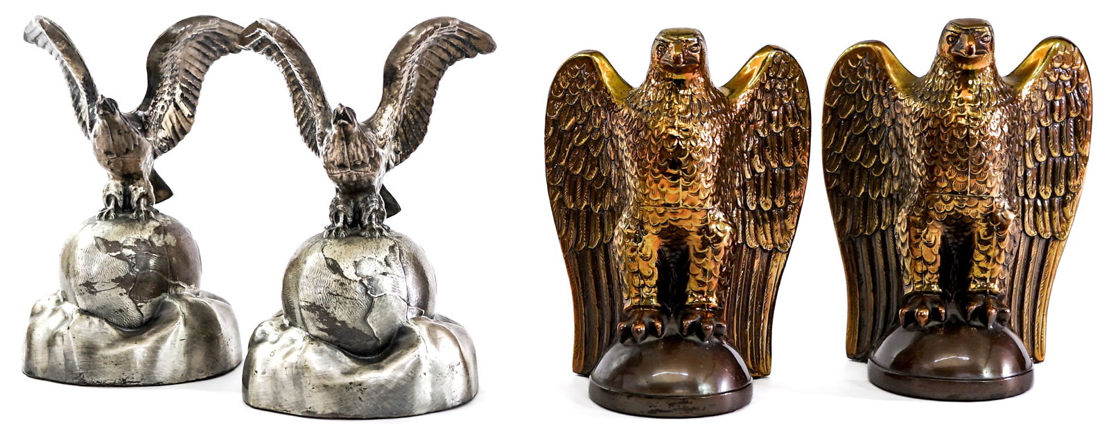 Vintage (2 Pair) Cast Metal Bookends (Eagle) (1 of 2)