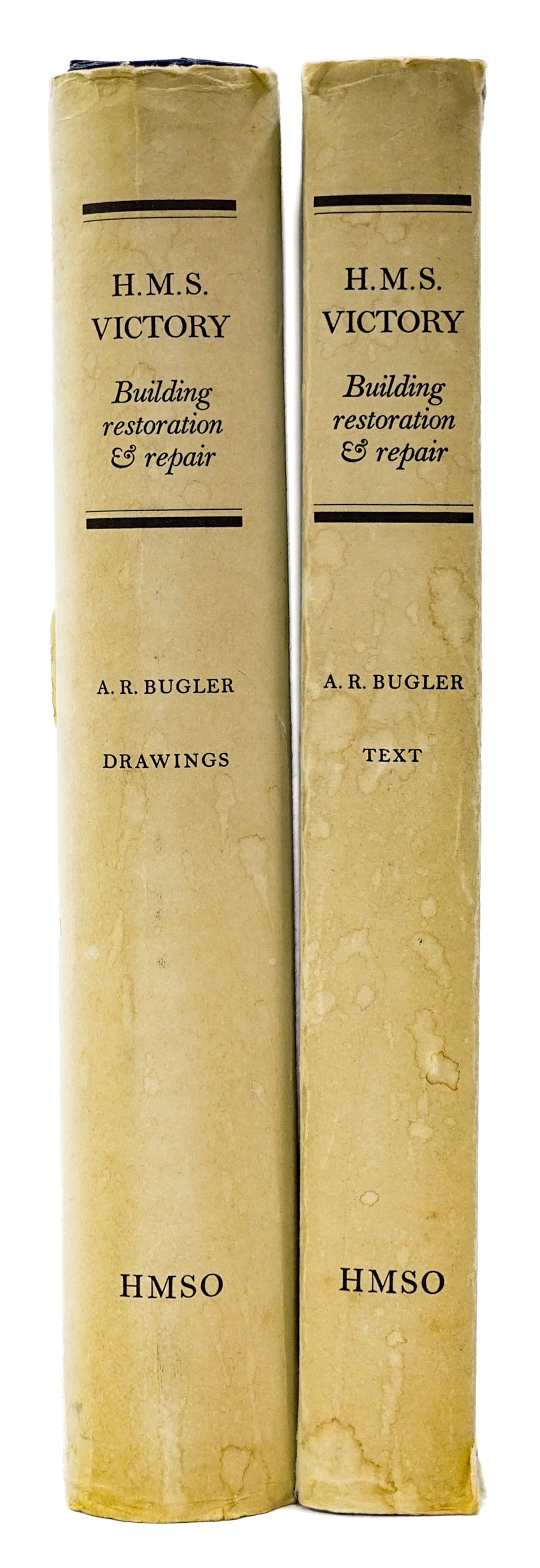 H. M. S. VICTORY: BUILDING, RESTORATION & REPA: H. M. S. VICTORY: BUILDING, RESTORATION & REPAIR, by Arthur Bugler (Late Constructor at H. M. Dockyard, Portsmouth). Published by Her Majesty's Stationery Office, London, 1966. This complete set inclu
